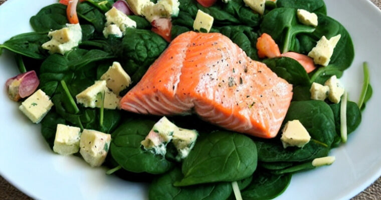 Salmon, Spinach and Cheese Salade